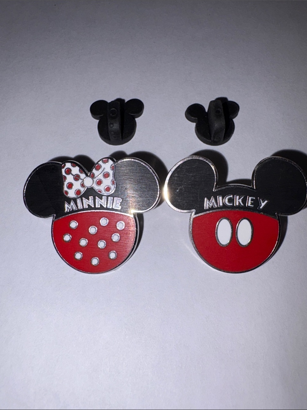 Disney Minnie & Mickey Enamel Pin Set - Red and Black